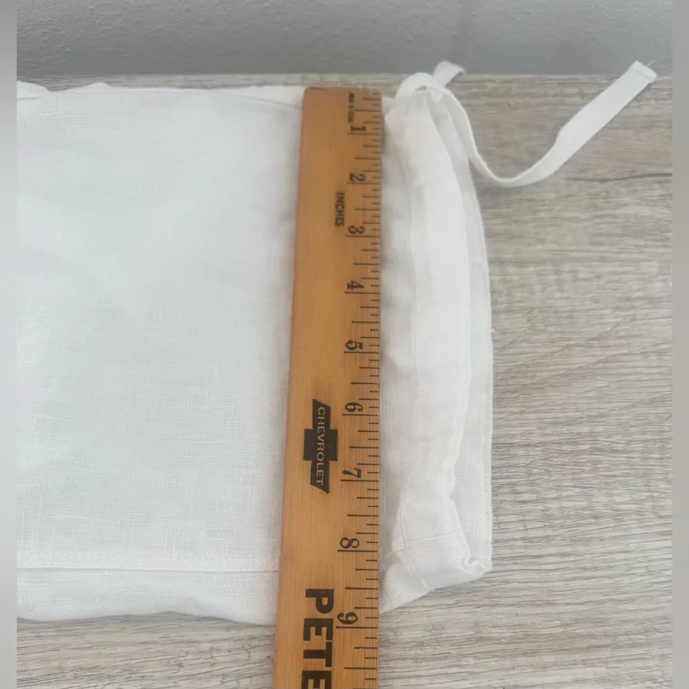 Tommy Bahama 100% Linen Cropped Pants Tie Hems Coastal Natural Fibers Size 8 - Image 3