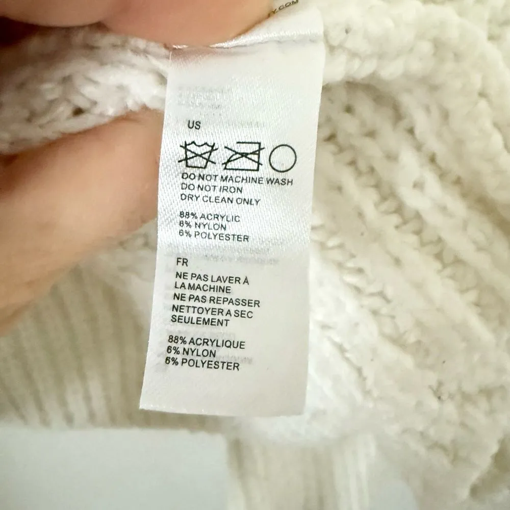 Amuse Society Flare Sleeve Knit Crew Neck Sweater in Cream - Size S - Image 6