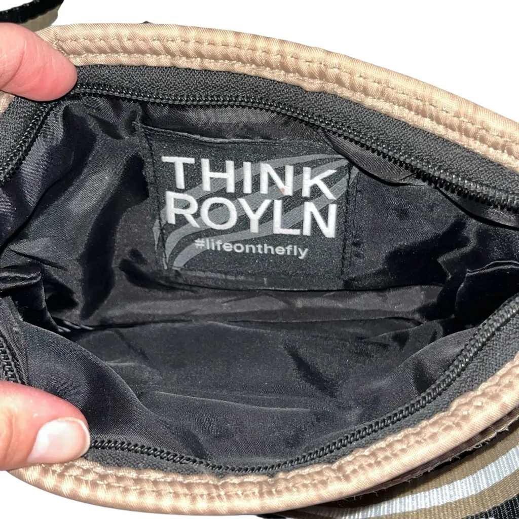 Think Royln Small Tan Nylon Quilted Bum Bag Crossbody Purse Bag - Image 6