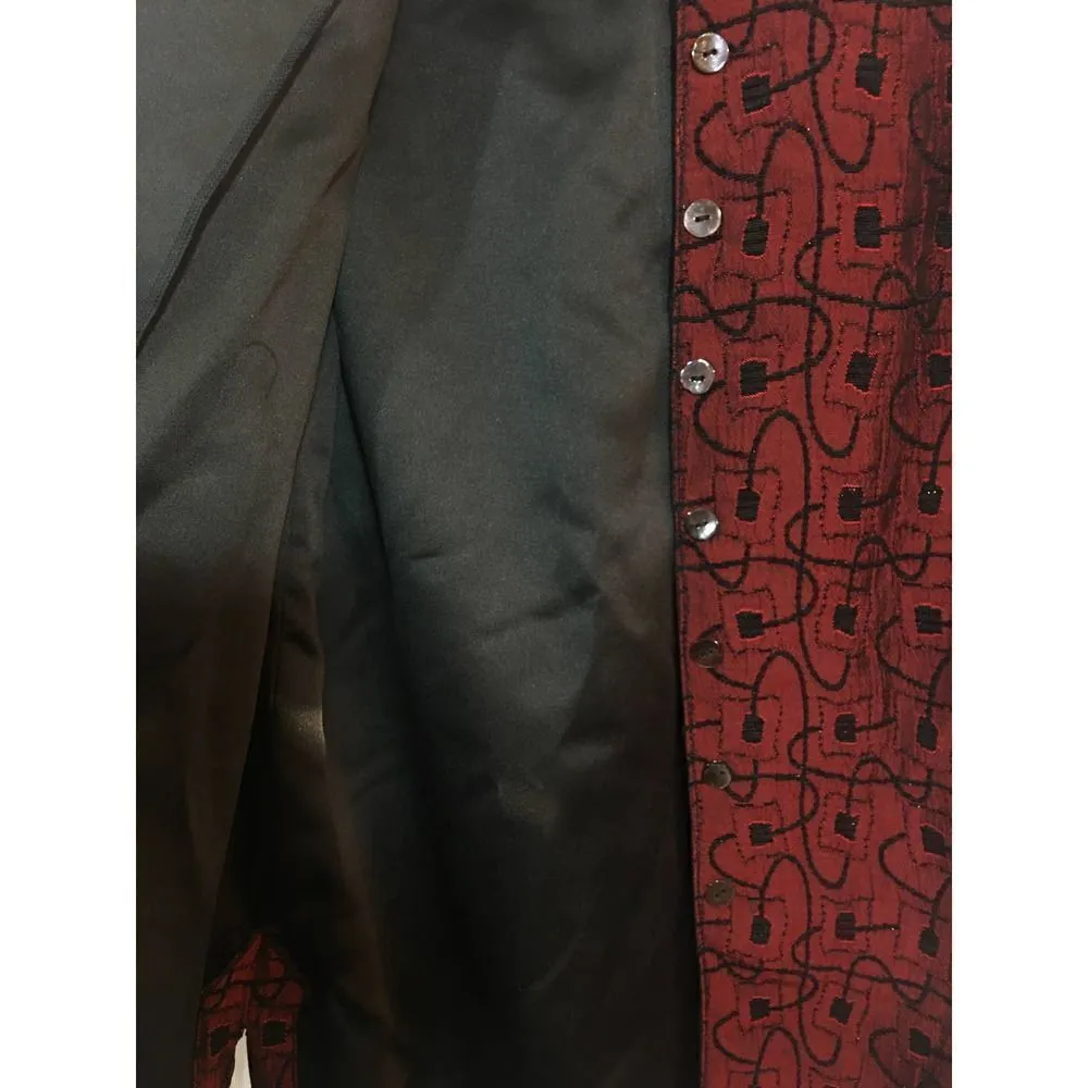 Vintage Chico's Design Red-Black Button Down Coat - Image 6