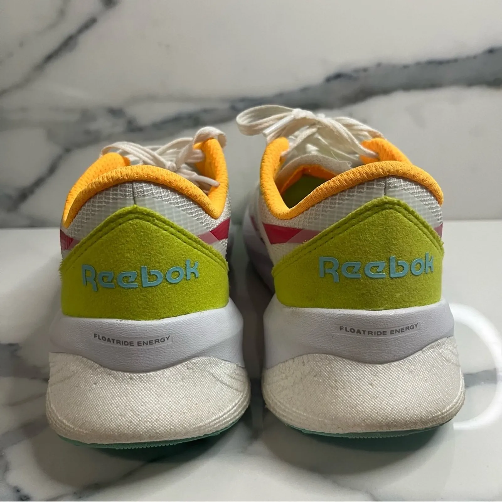 Reebok | Women's White Mint Acid Yellow Floatride Energy Daily Shoes Sz 6 - Image 4