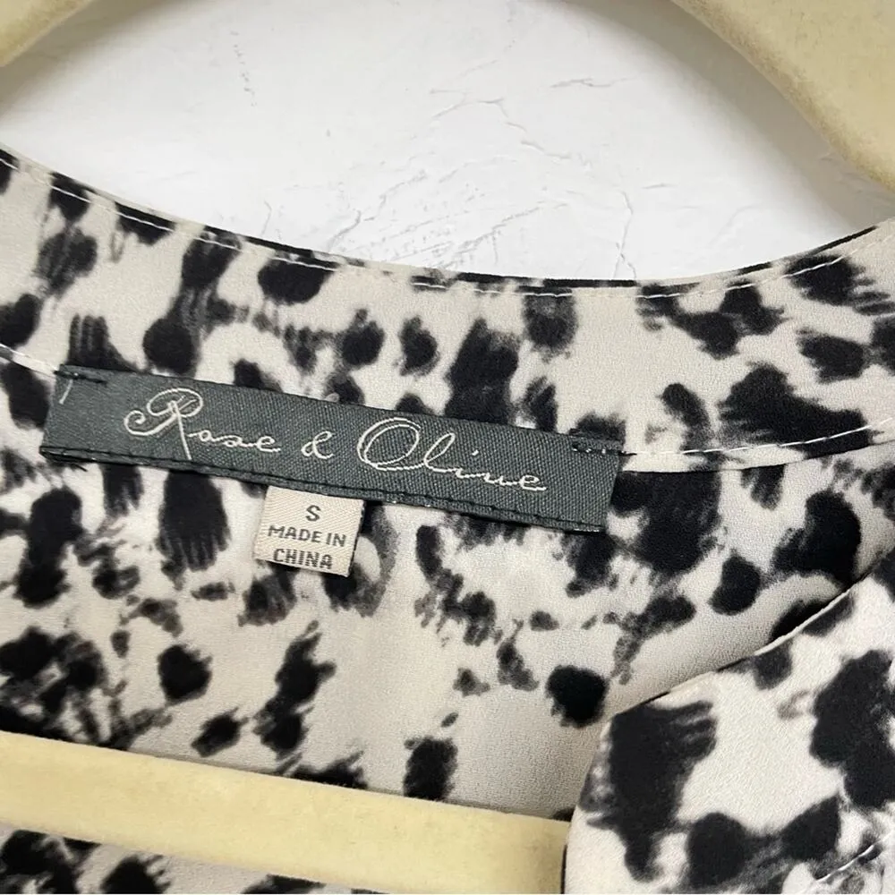 Rose & Olive Black & White Spotted Sleeveless Blouse Top Shirt Womens S Blouse - Image 4