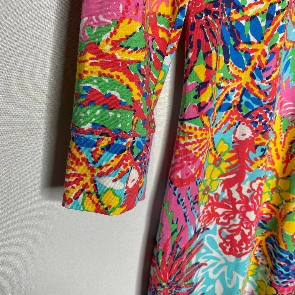 Lilly Pulitzer Fishing for Compliments Marlowe Multi Floral Mini T-Shirt Dress - Image 5