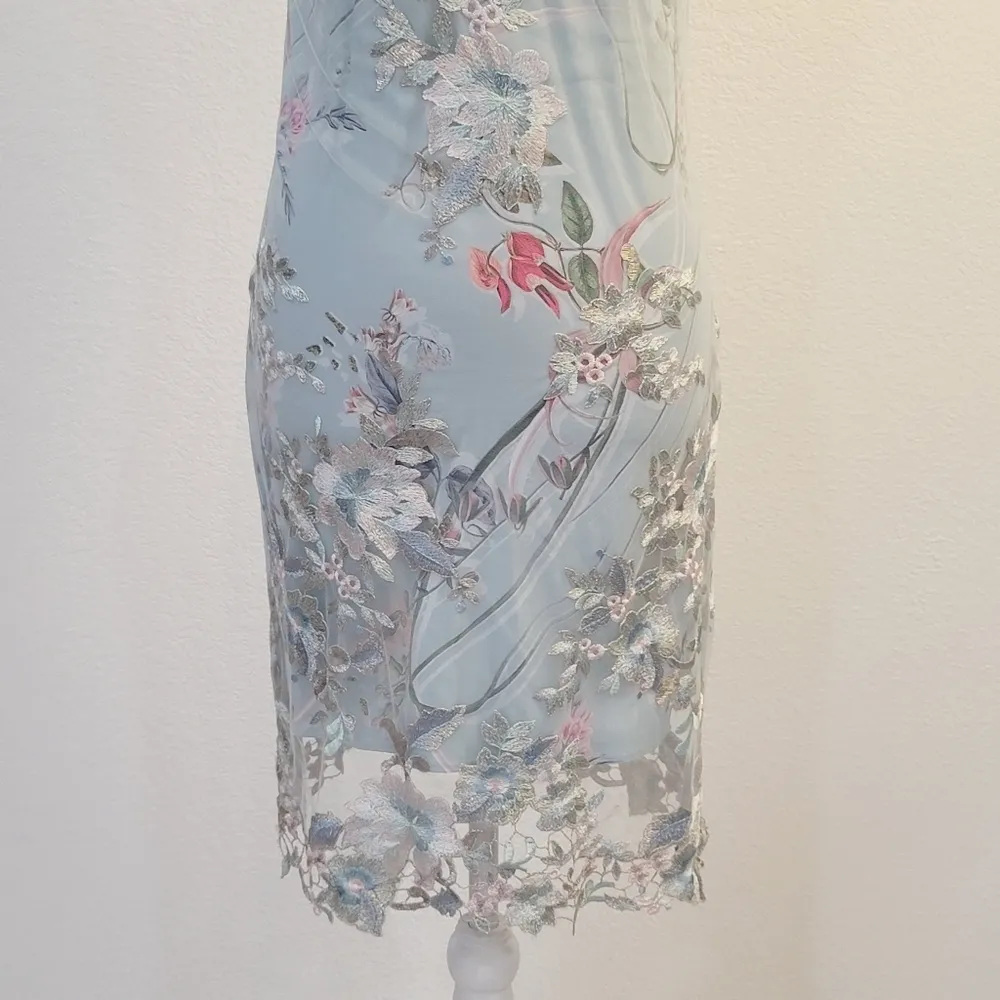 Bebe Floral Embroidery, Spaghetti Strap, Slip Dress Size: 2 - Image 4