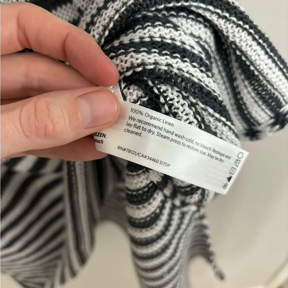 Eileen Fisher 100% Organic Linen Knit Striped Shirt Dress - Size S - Image 5