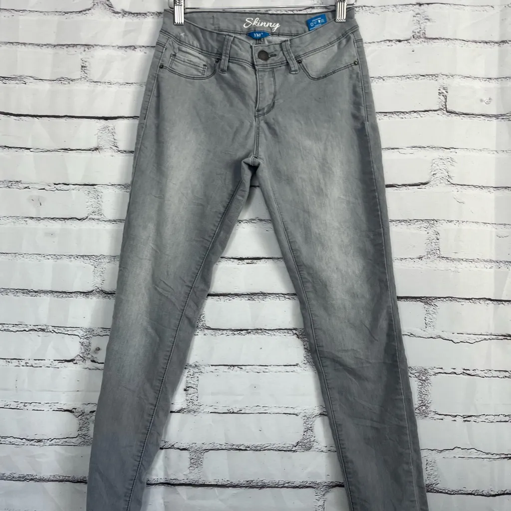 YMI Skinny Jeans Charcoal Gray Wash Mid Rise Women’s Size 5 Stretch Denim Grunge - Image 6