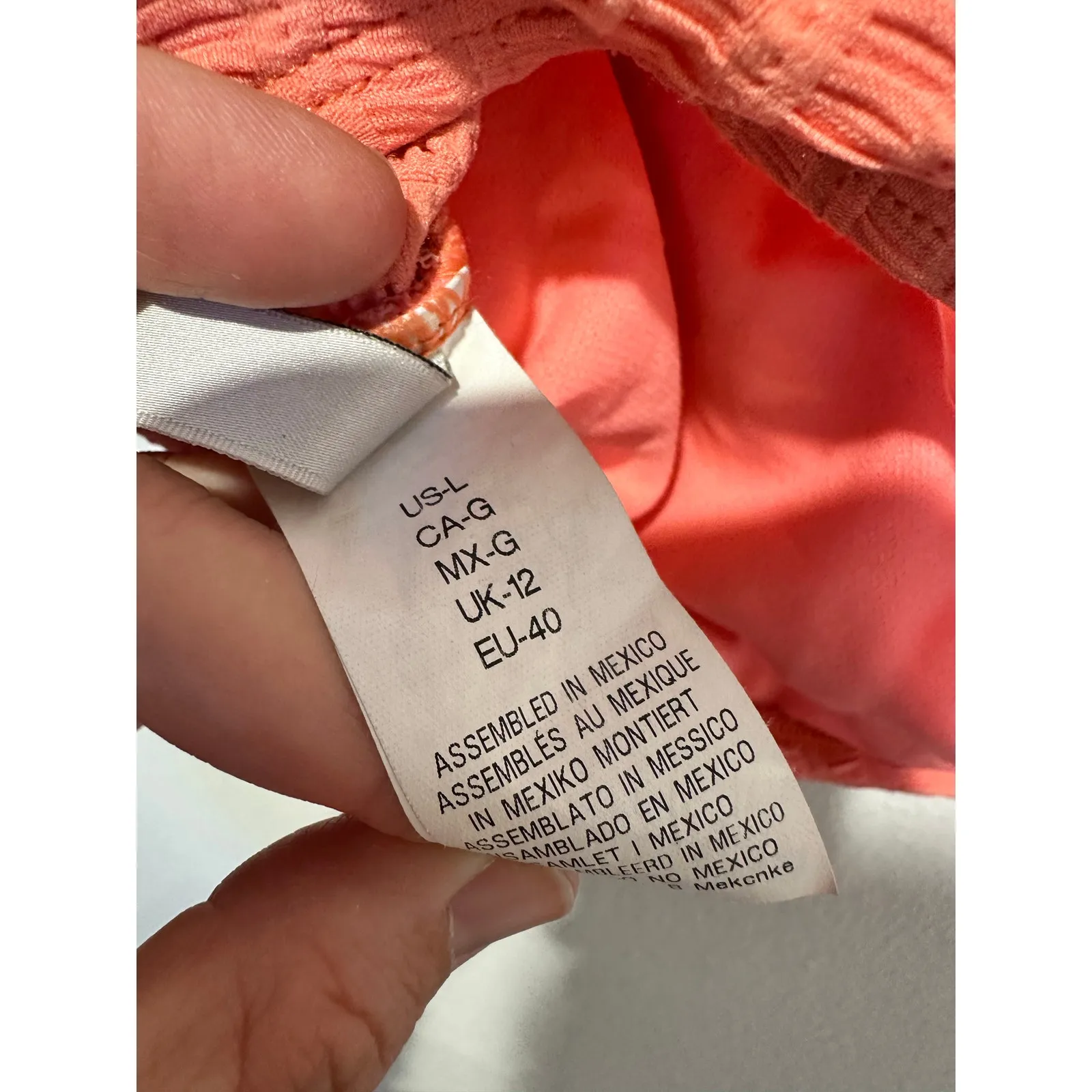 LUCKY BRAND Pale Pink Off Shoulder Swimsuit Bikini Top Size US Large - Image 6