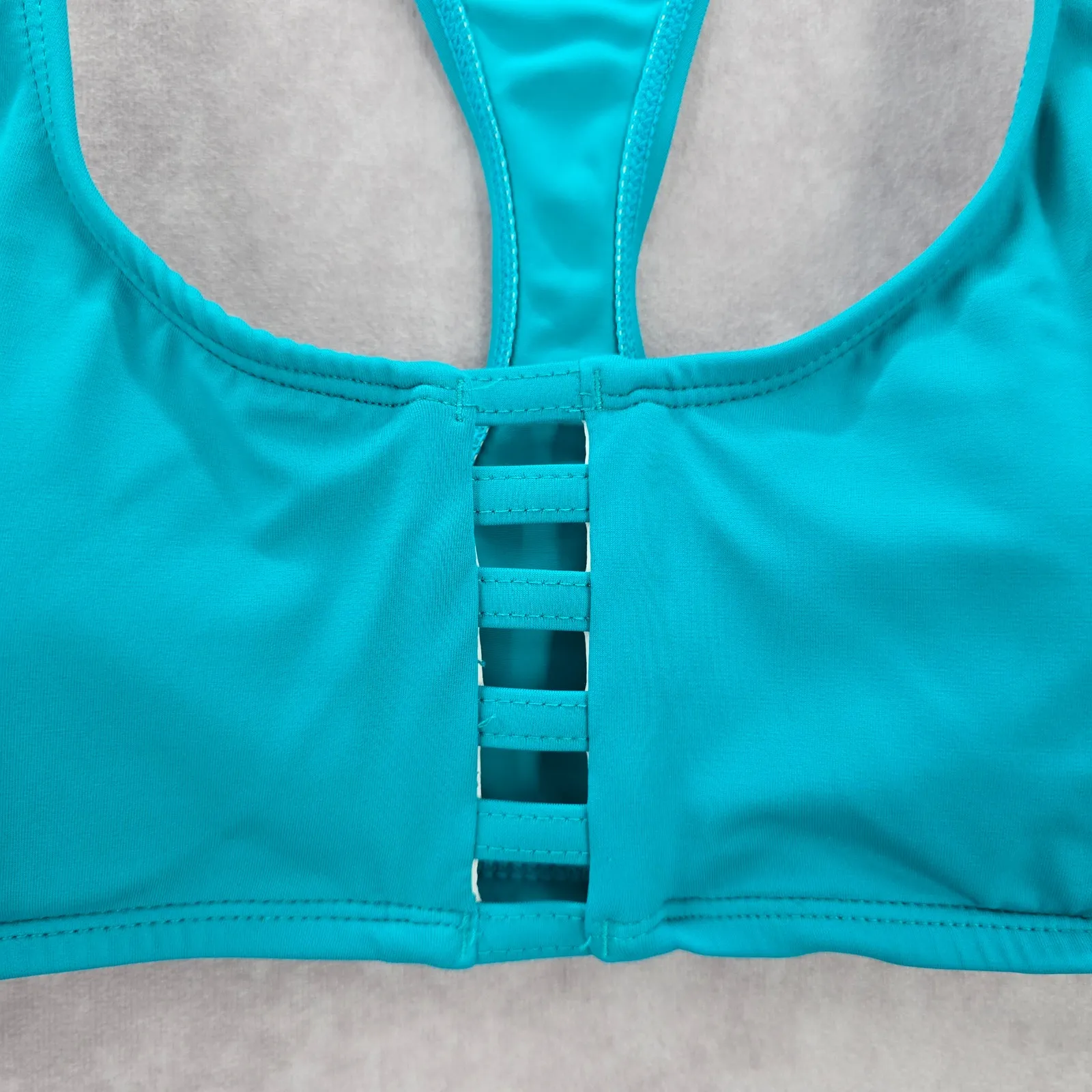 Urban Sea Green Cutout Racerback‎ Padded Swimwear Bikini Sports Bra S Small - Image 3