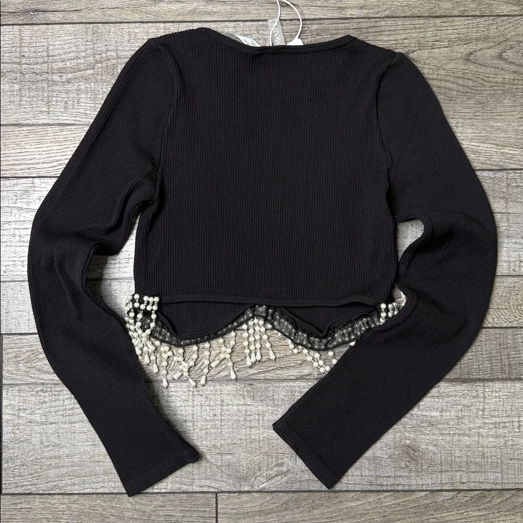 Black Beaded Women's Top - Image 6