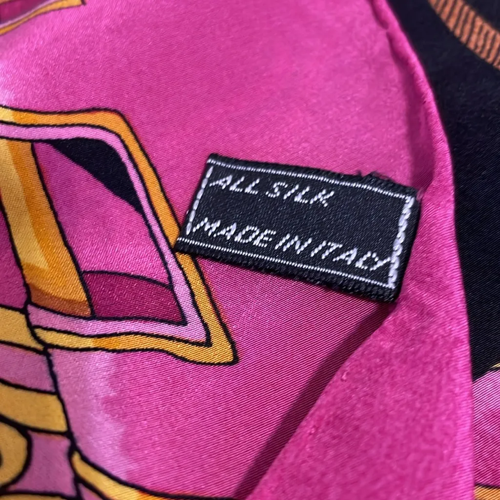 Rochas Paris Pink and Gold Scarf - Image 4