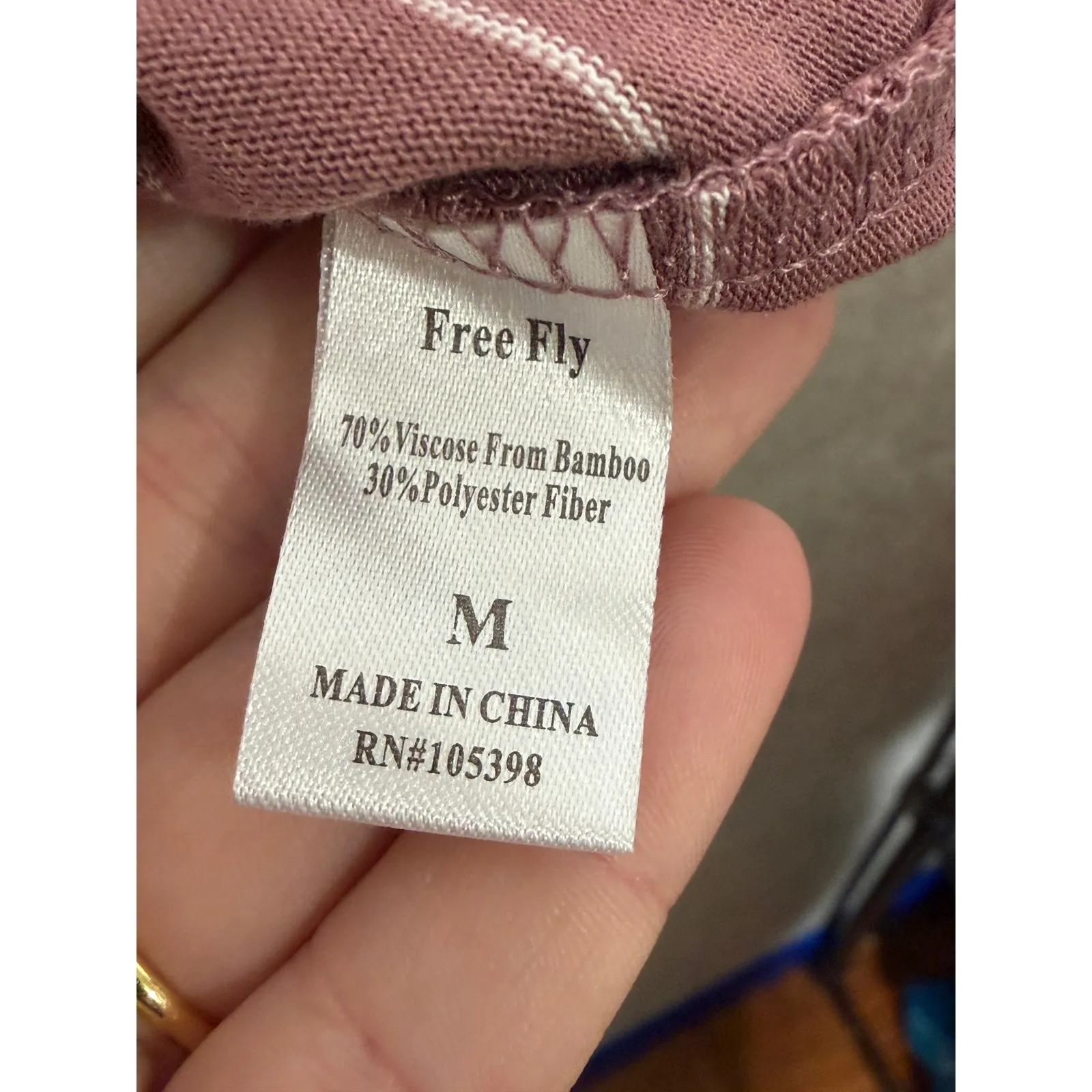 Free Fly Stripe Long Sleeve Boatneck Top Nautical Logo Casual Relaxed Activewear White Size M - Image 3