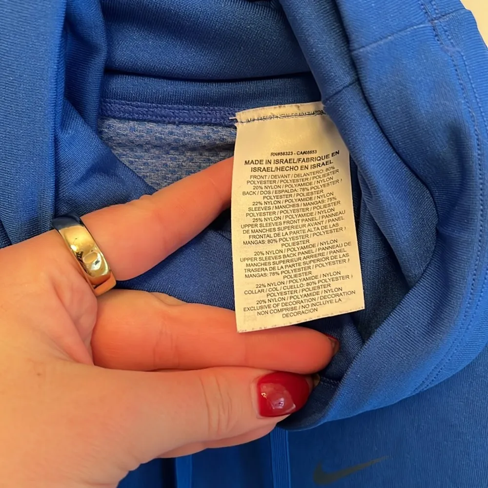 Nike Funnel Neck Turtle Neck Top Sweater Medium Blue - Image 2