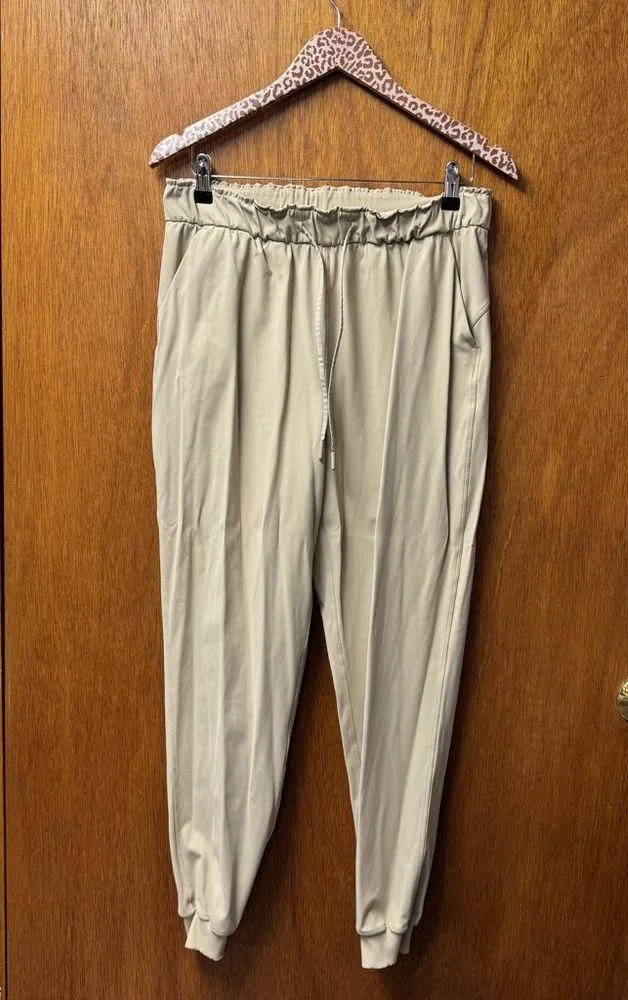 Lululemon Keep Moving Joggers Pull On Drawstring Pants Trench Khaki Tan 10 - Image 11