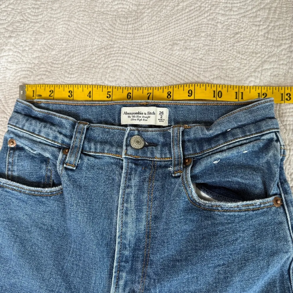 Abercrombie & Fitch 90s Slim Straight Ultra High Rise Jeans Womens 26 2 Denim - Image 5