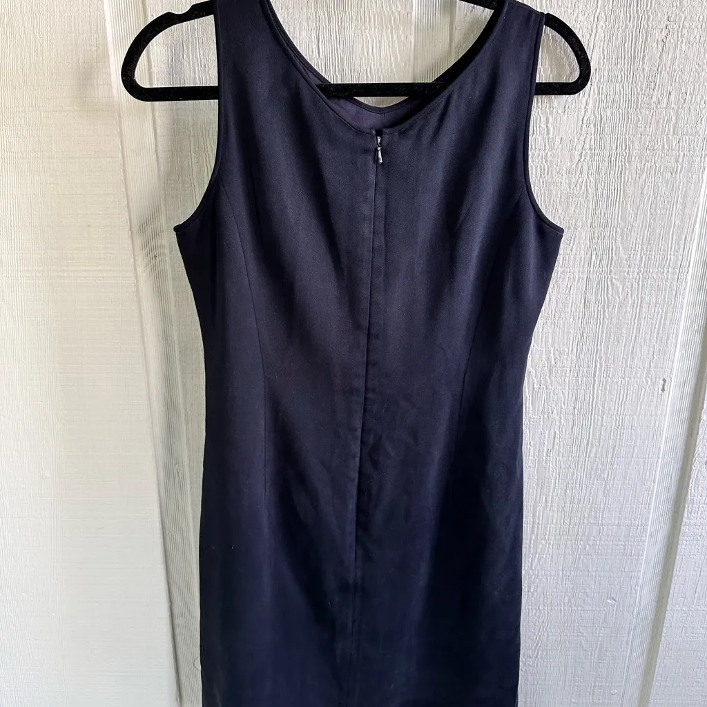 Vintage Ann Taylor Loft 100% Silk Elegant Black Sleeveless Cocktail Dress - Image 2