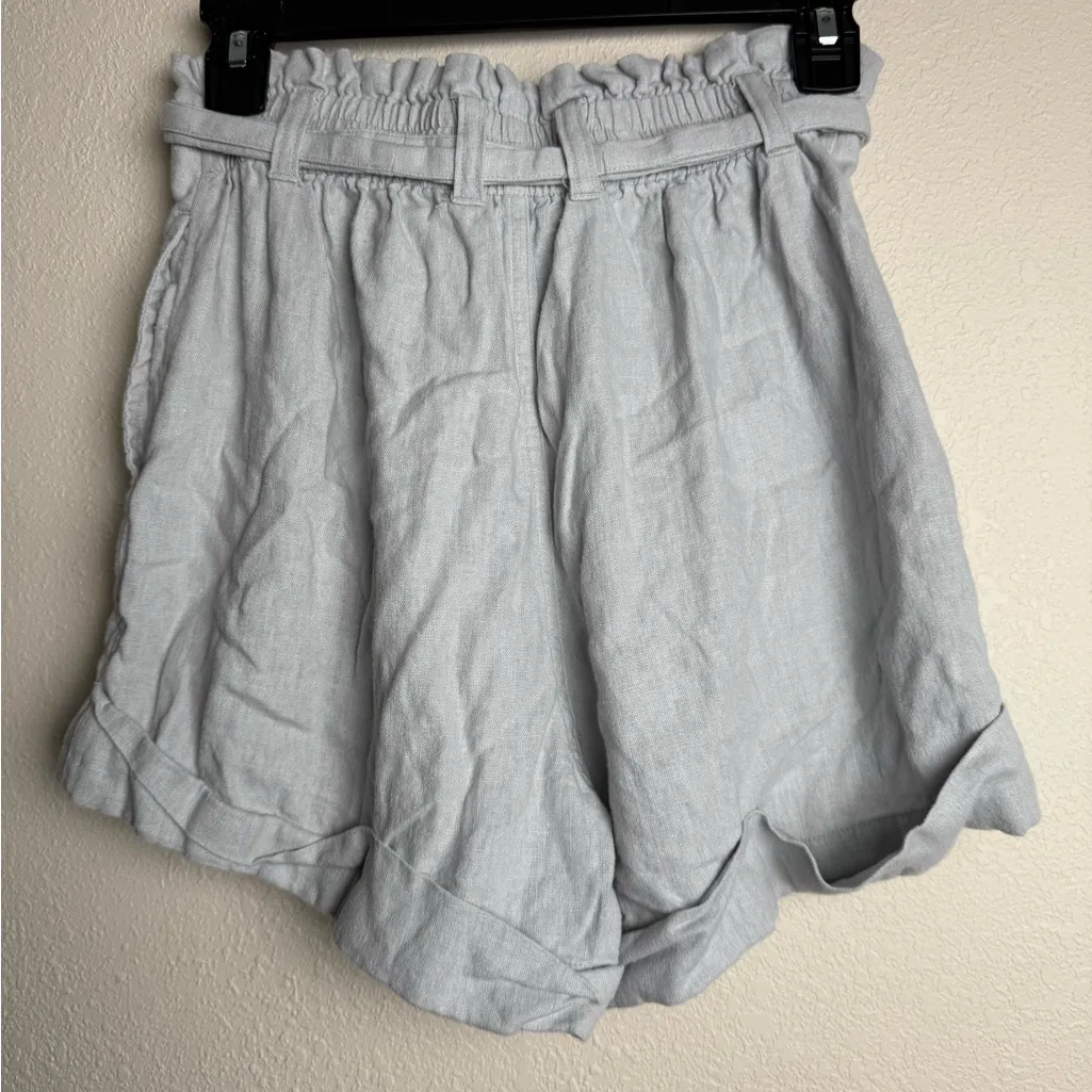 Abercrombie and Fitch Women Size small linen paperbag high waisted‎ shorts - Image 5