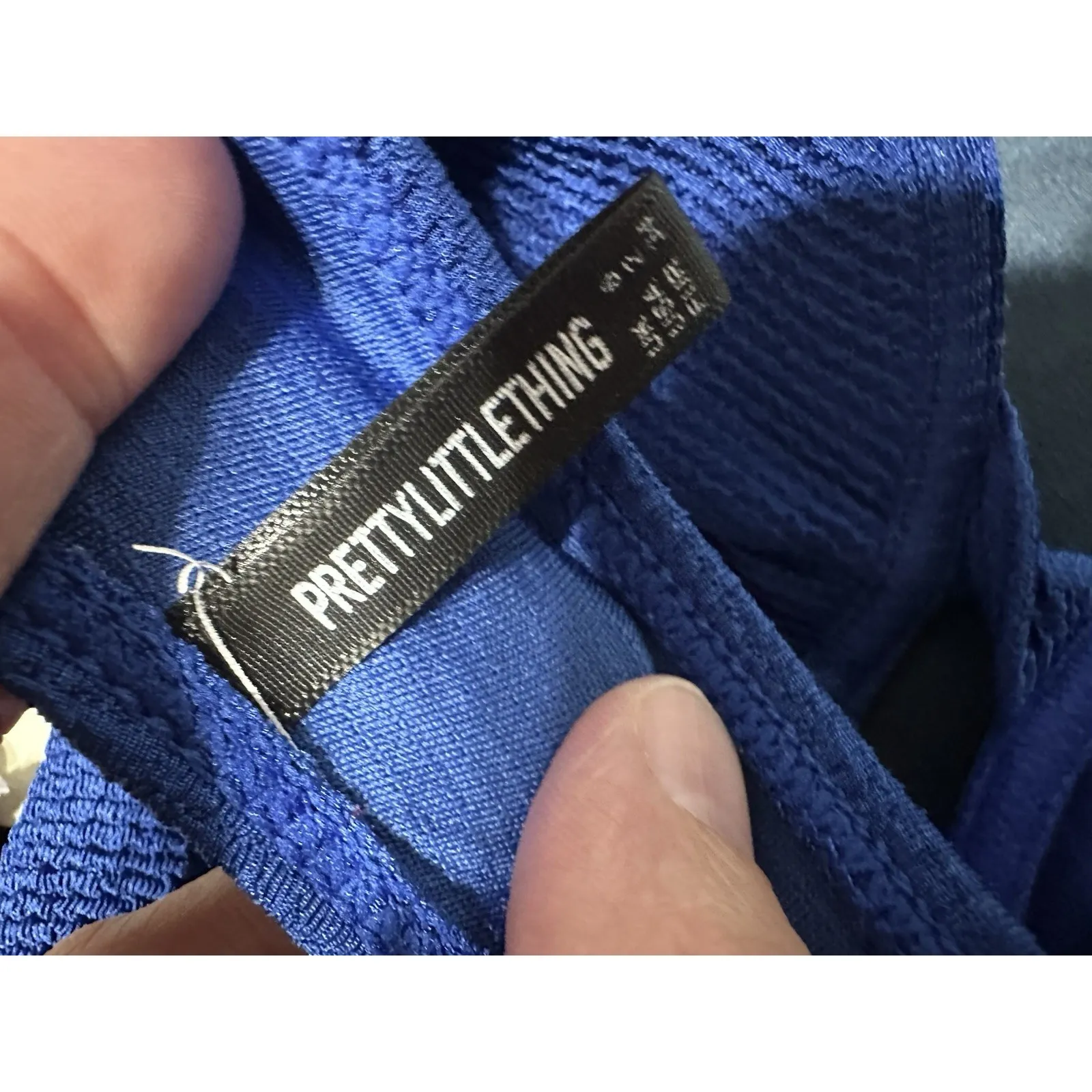 Pretty Little Thing BLUE MINI CRINKLE UNDERWIRED SQUARE NECK BIKINI Set - Image 8