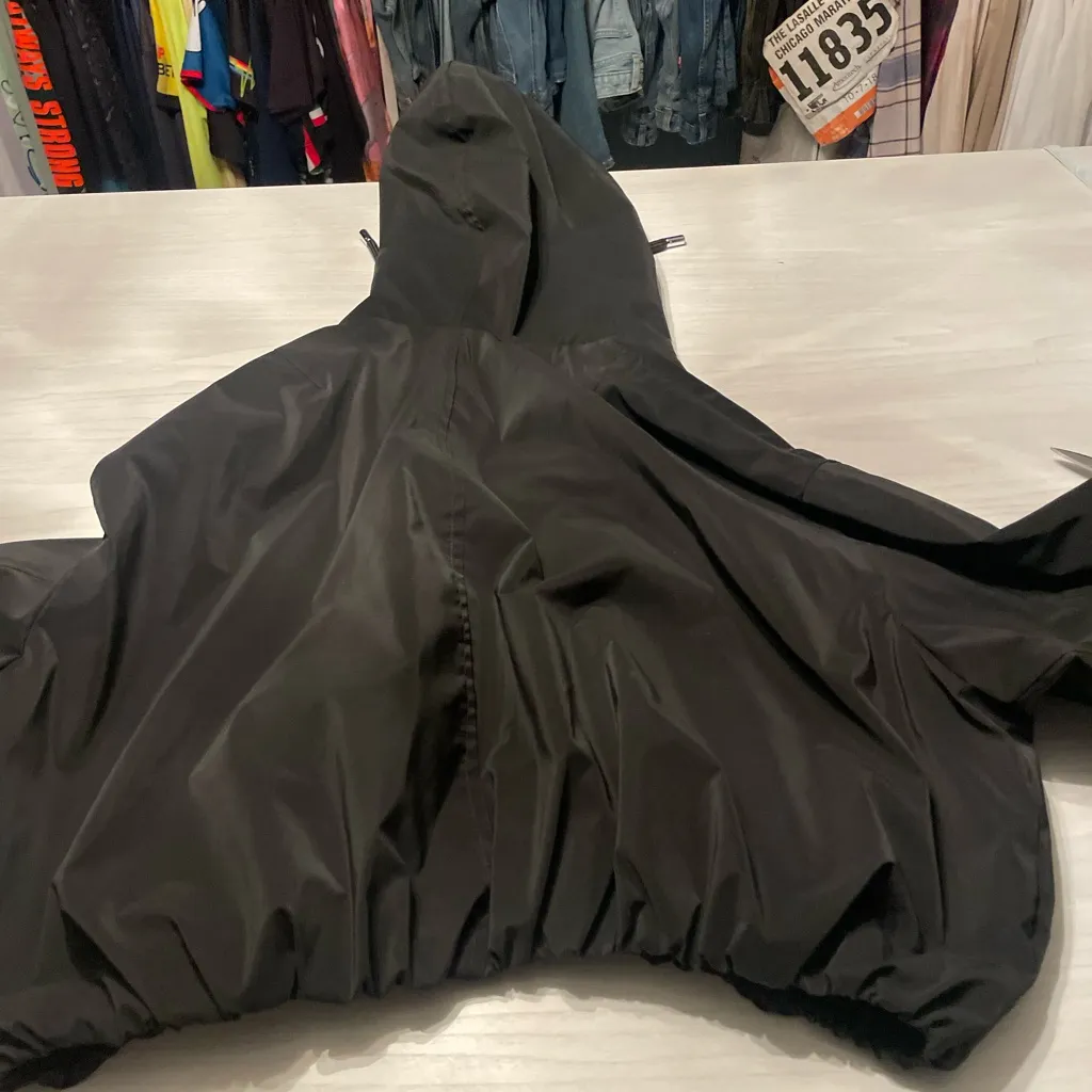 Zara Black Crop Hooded Anorak/Bomber Jacket - Image 2