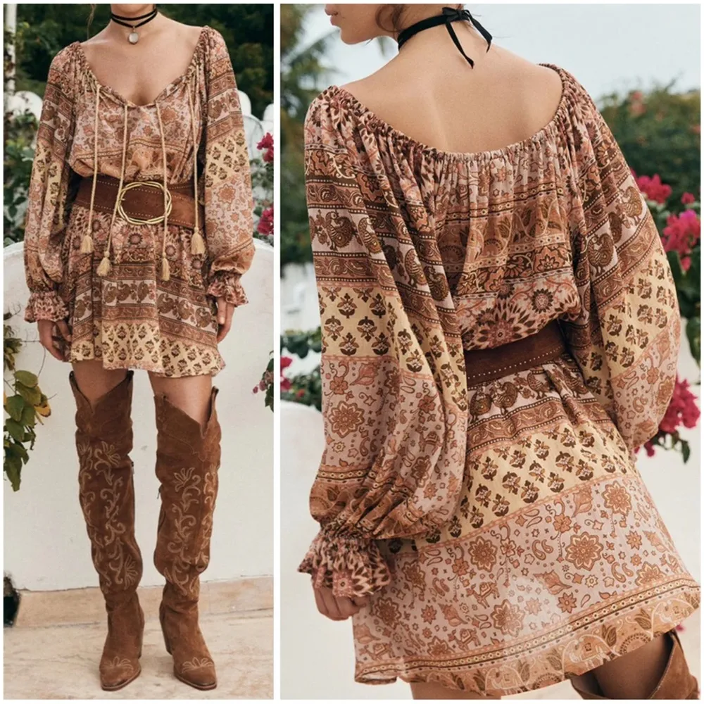 Spell NWOT Lovers Beach Tunic Dress, XS Brown - Image 3