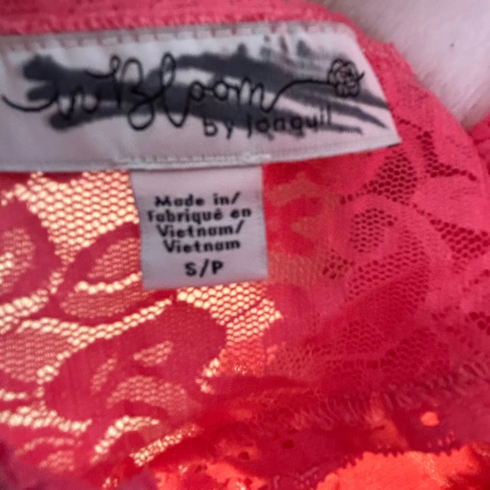 In Bloom by Jonquil Pink Lace Halter Thong Bodysuit Teddy Lingerie S P - Image 5