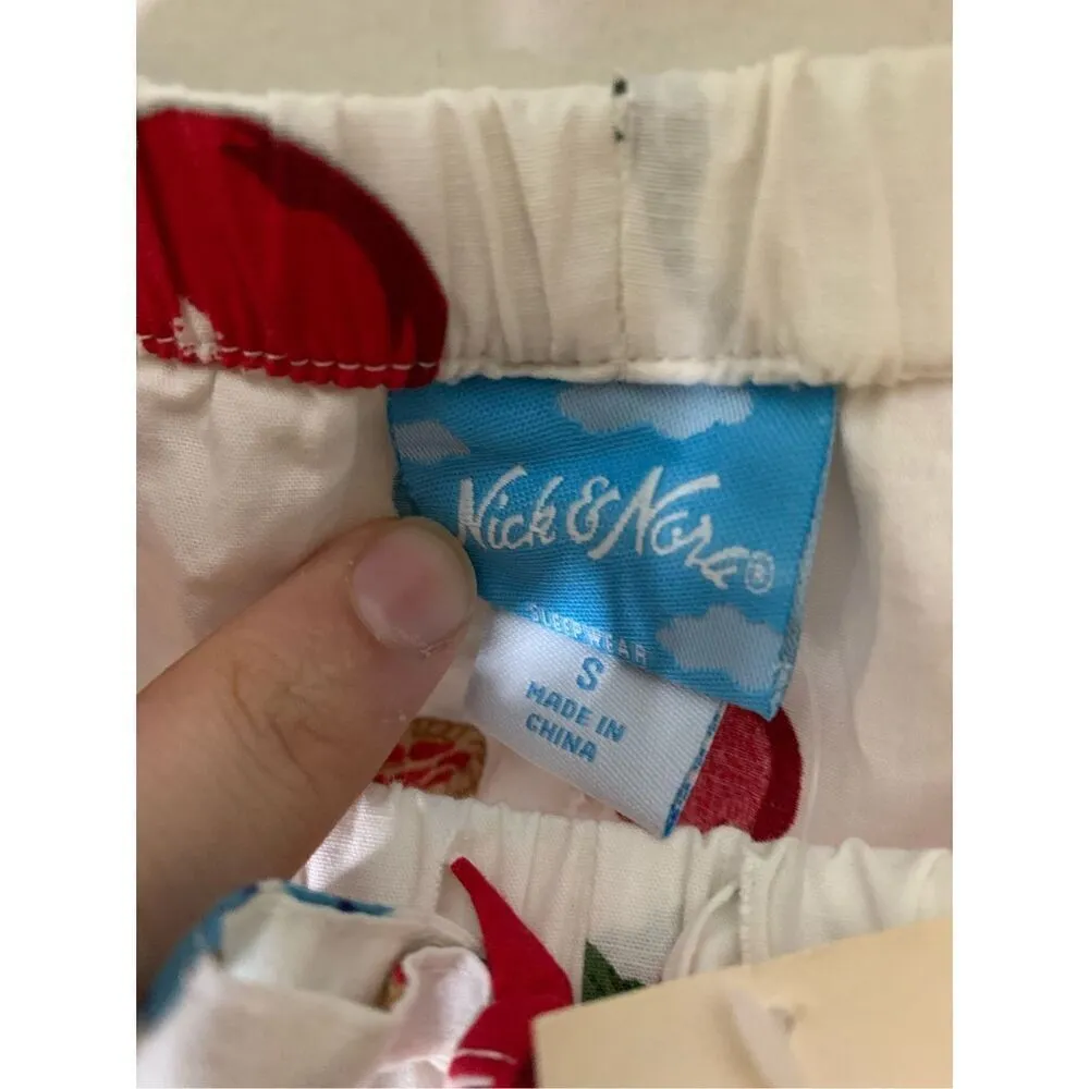 Vintage Nick and Nora Sleepwear pajama set cherries women's size small NEW - Image 9