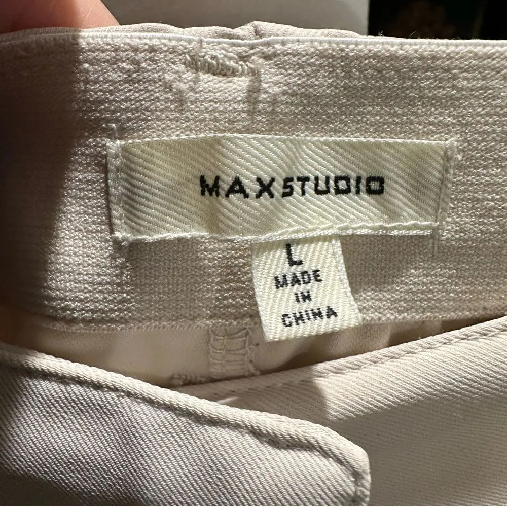 Max Studio Cream Trousers Size Large - Image 7