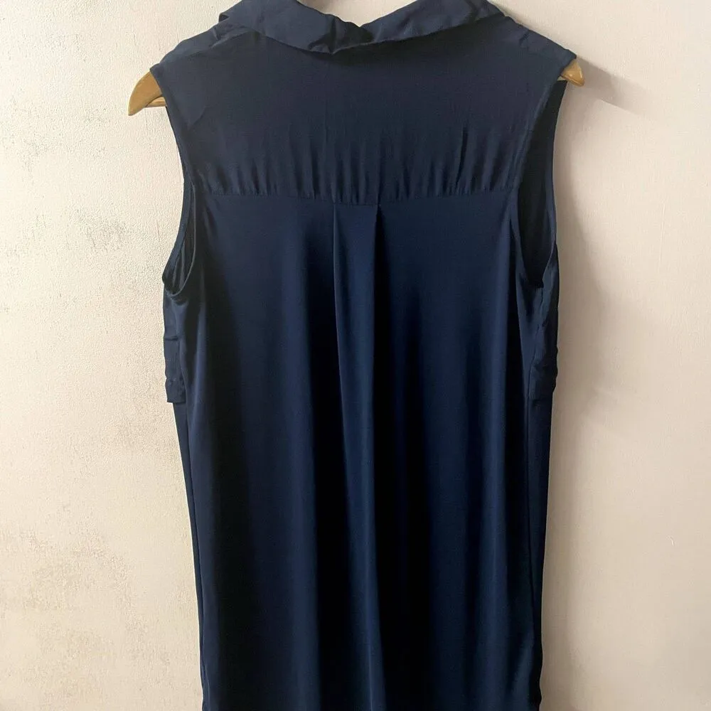 TopShop Maternity Dark Navy Blue Button-Down Shirt Dress Size 8 EUC - Image 7