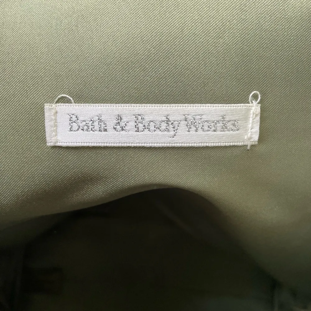 Bath & Body Work Sage Green Quilted Faux Suede Tote Bag Purse - Image 5