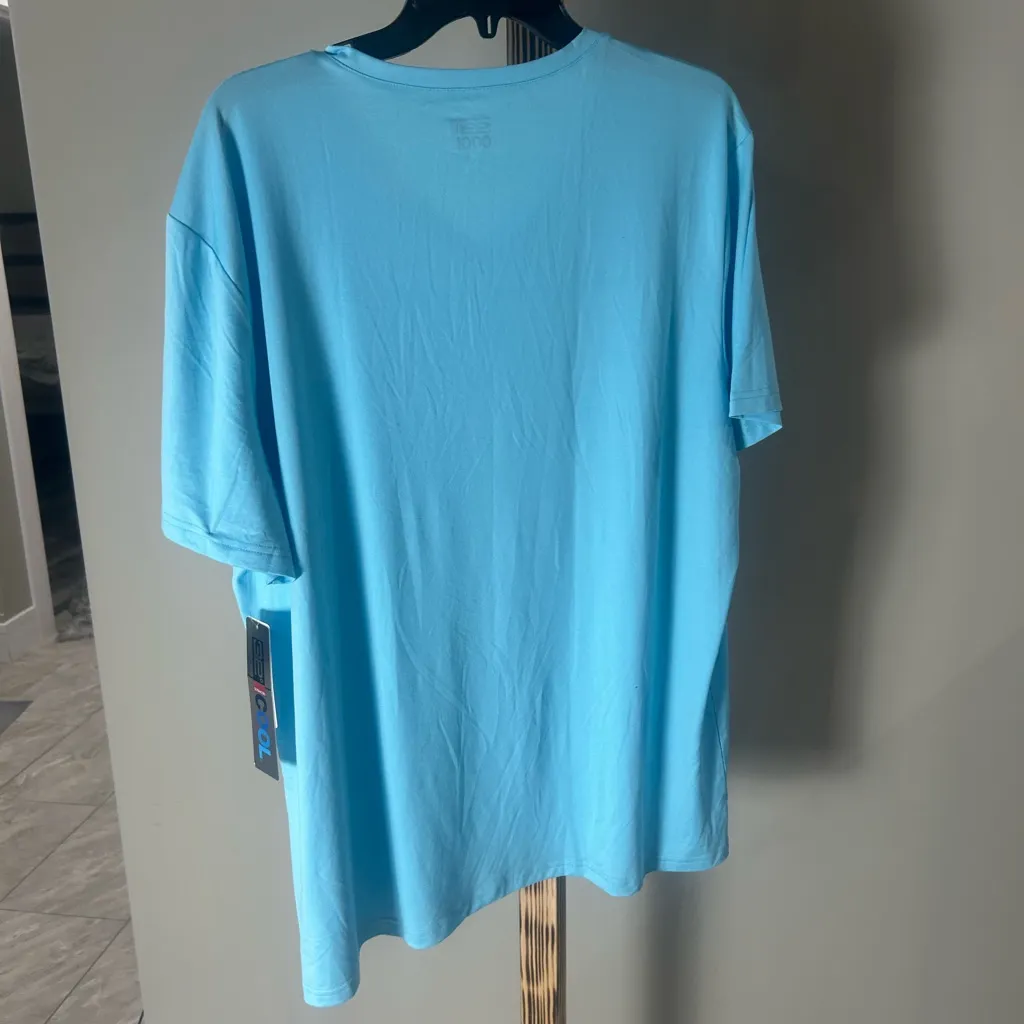 Heat Cool 32 Degrees Blue Topaz V-Neck Short Sleeve Shirt Women’s XXL NWT - Image 4