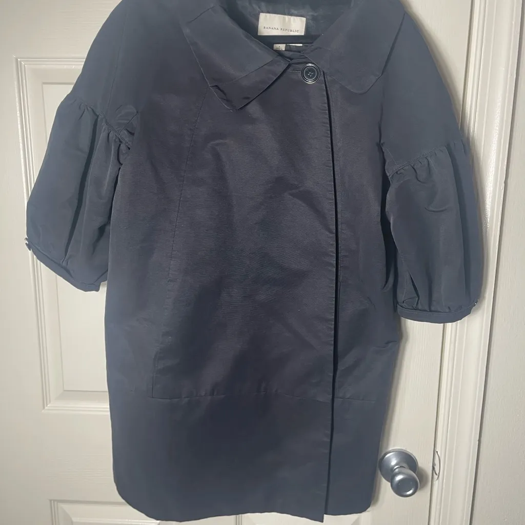 Banana Republic. Size S  asymmetrical black jacket  coat with puff sleeve - Image 2