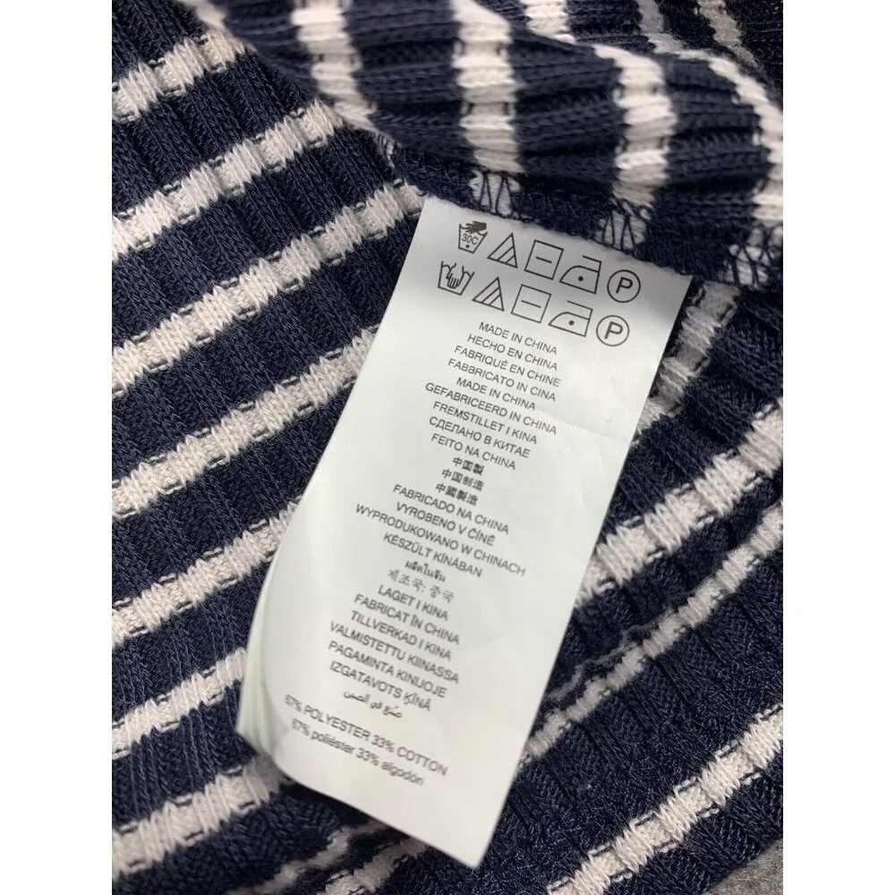 Michael Michael Kors Medium Womens Blue White Rib Knit Sweater Dress Bodycon - Image 6