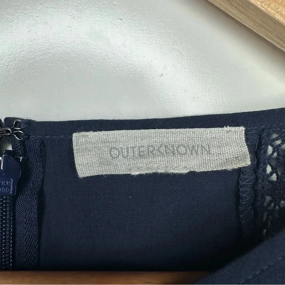 OUTERKNOWN Navy Long Sleeve Elliott Organic Cotton Dress Size XS - Image 6