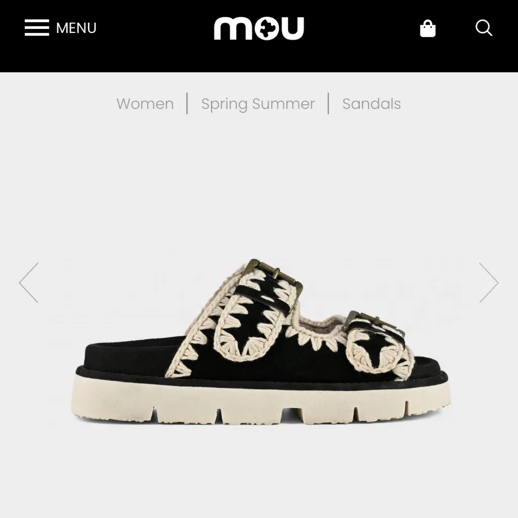 MOU X Anthropologie Leather Buckle Crochet Platform Sandal Shoe EU 40 US 9-9.5 - Image 3