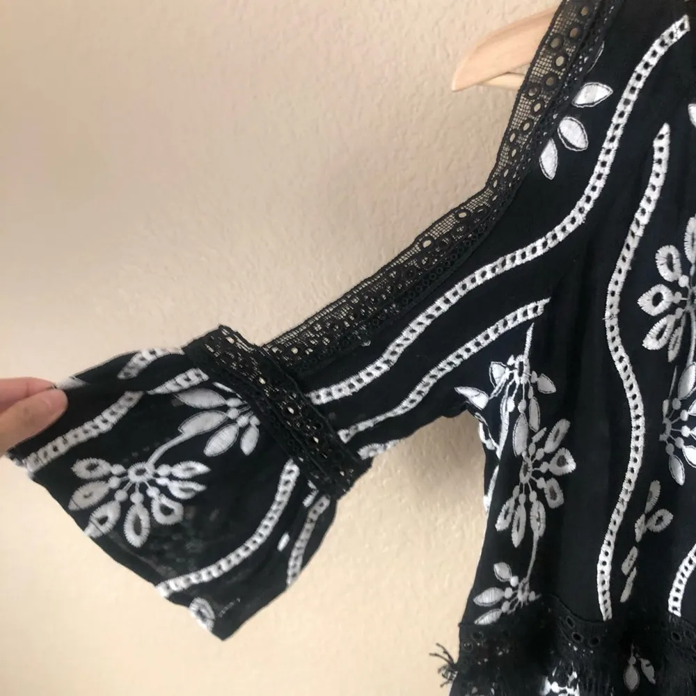 Abbeline cold shoulder embroidered open back top - Image 66