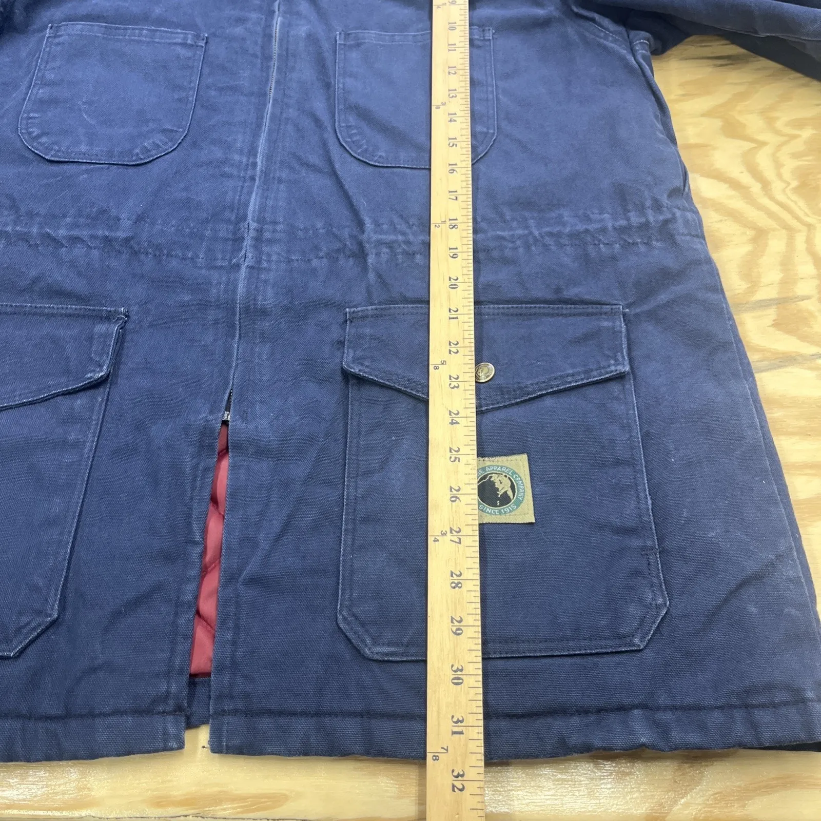 Berne Heavy Work Duck Canvas Chore Coat Jacket Womens Large Pockets Blue - Image 14