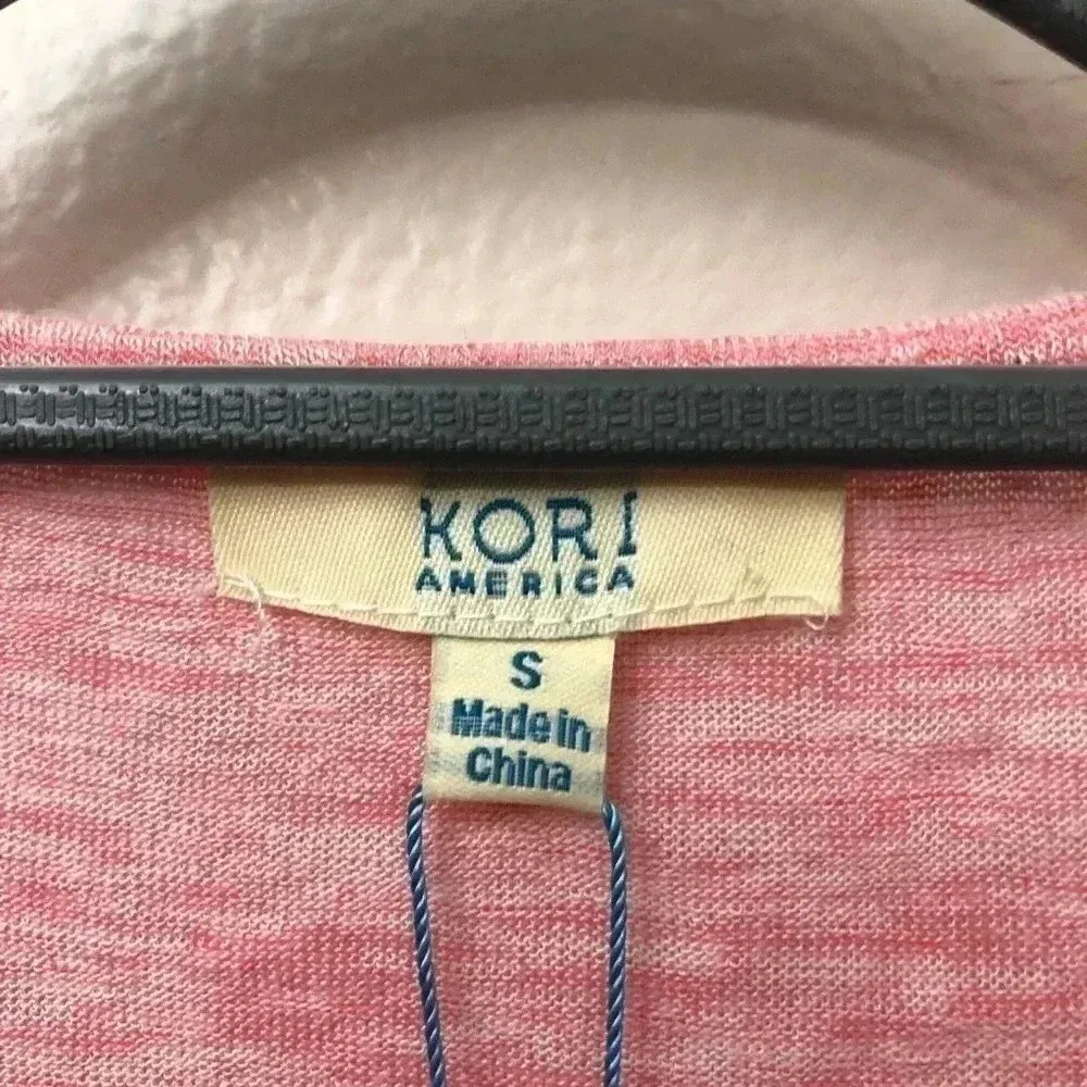 Peach‎ Rayon top with lace overlay Sz S - Image 5