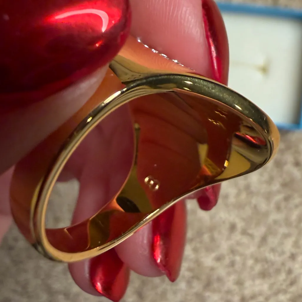 Touchstone Crystal by Swarovski Bling Ring Golden Size 8 Gold - Image 5