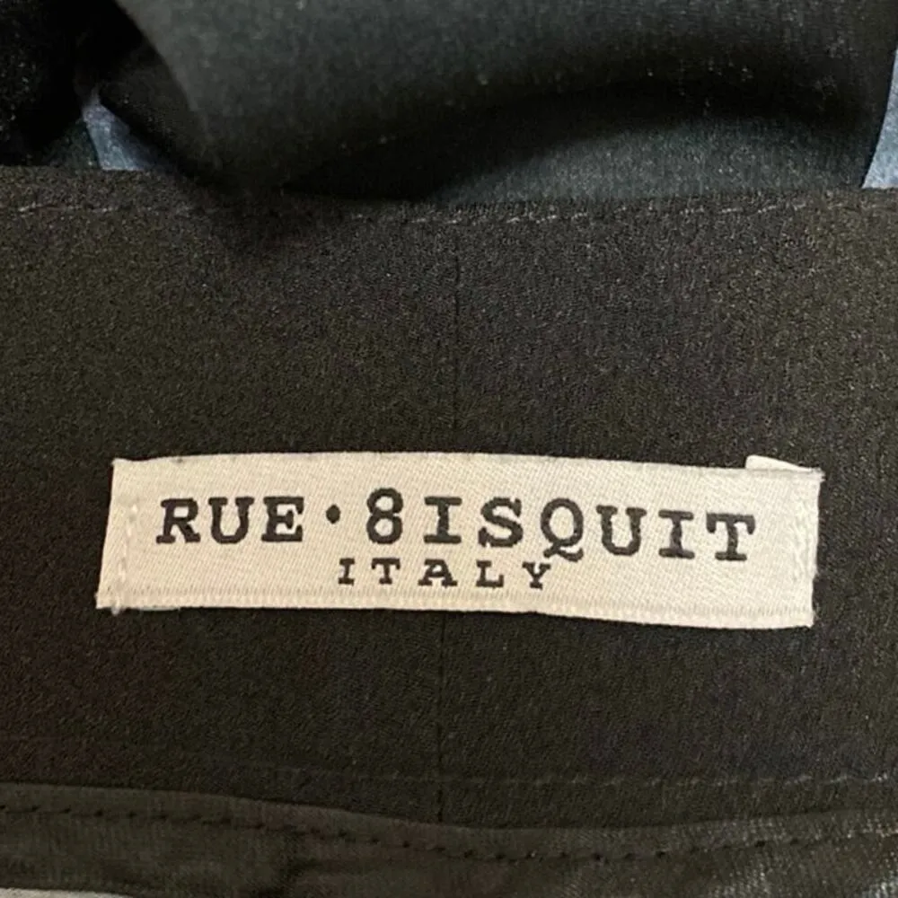 Rue 8isquit Womens Black Floral High Rise Wide Leg Button Trousers Pants 42/US M Size M - Image 5