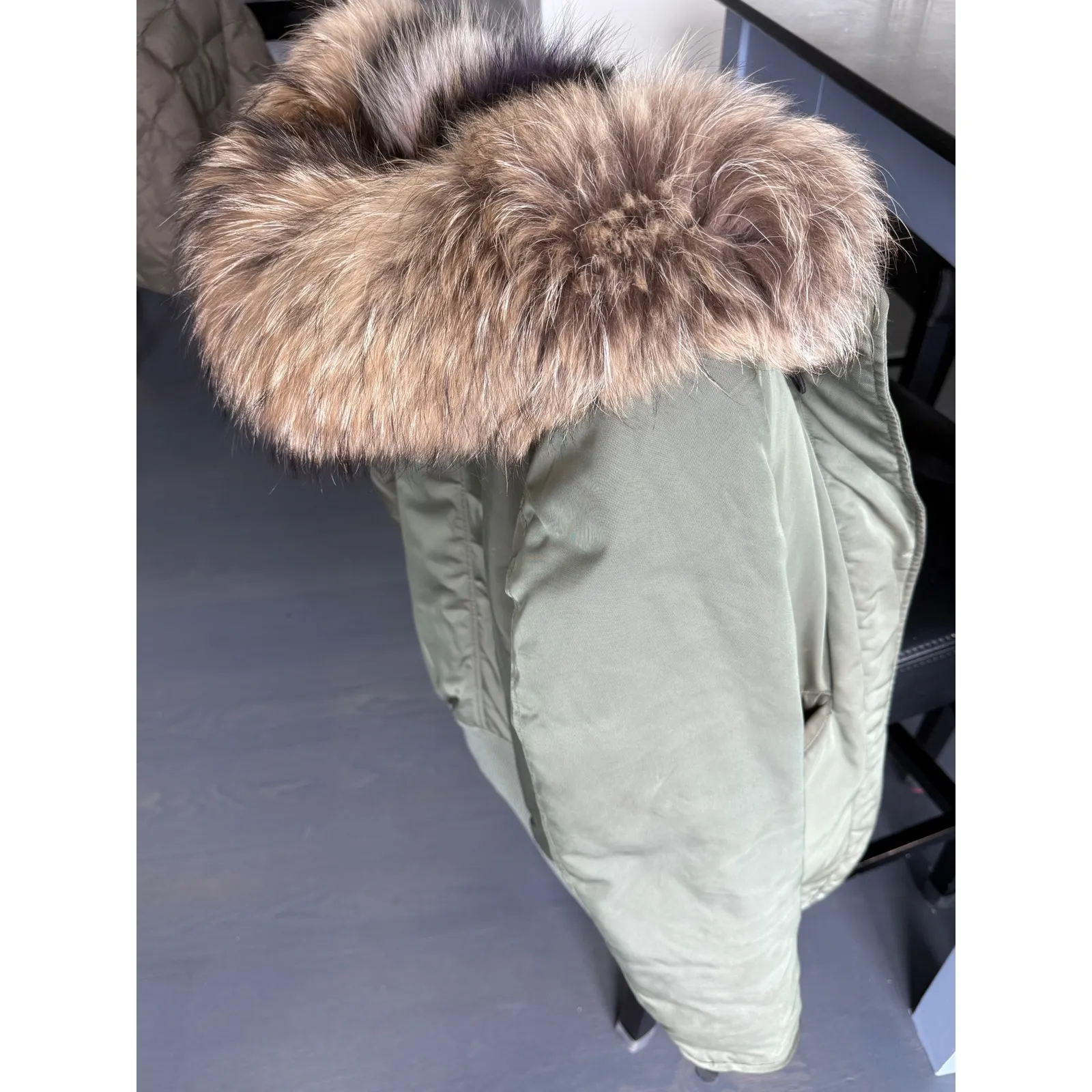 SAM. Multi Luxe‎ Sloan Fur lined down bomber jacket Green - Image 12