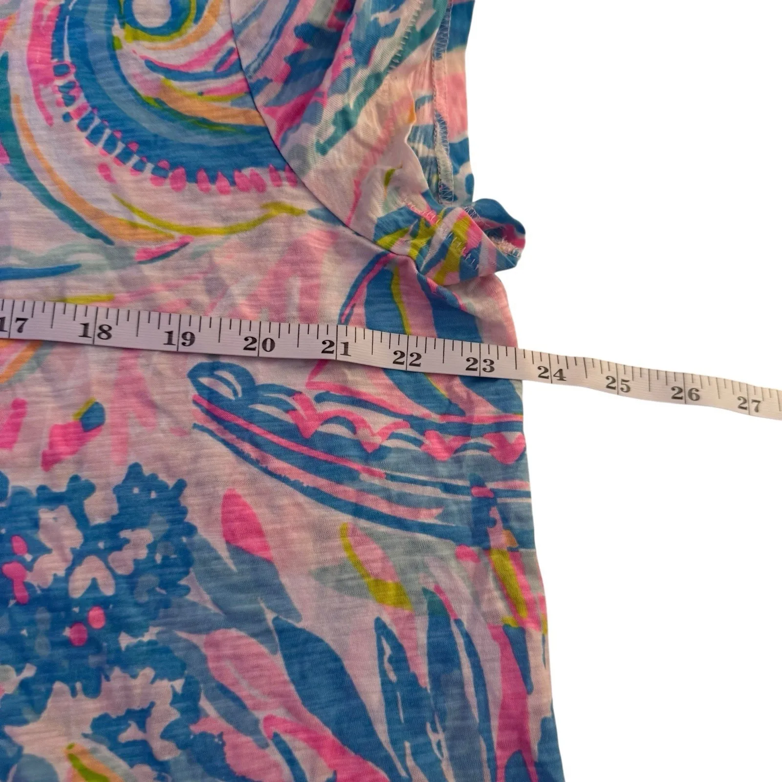 Lilly Pulitzer Pink Blue Etta Top Carnival Coral XXL Preppy Coastal Colorful - Image 9