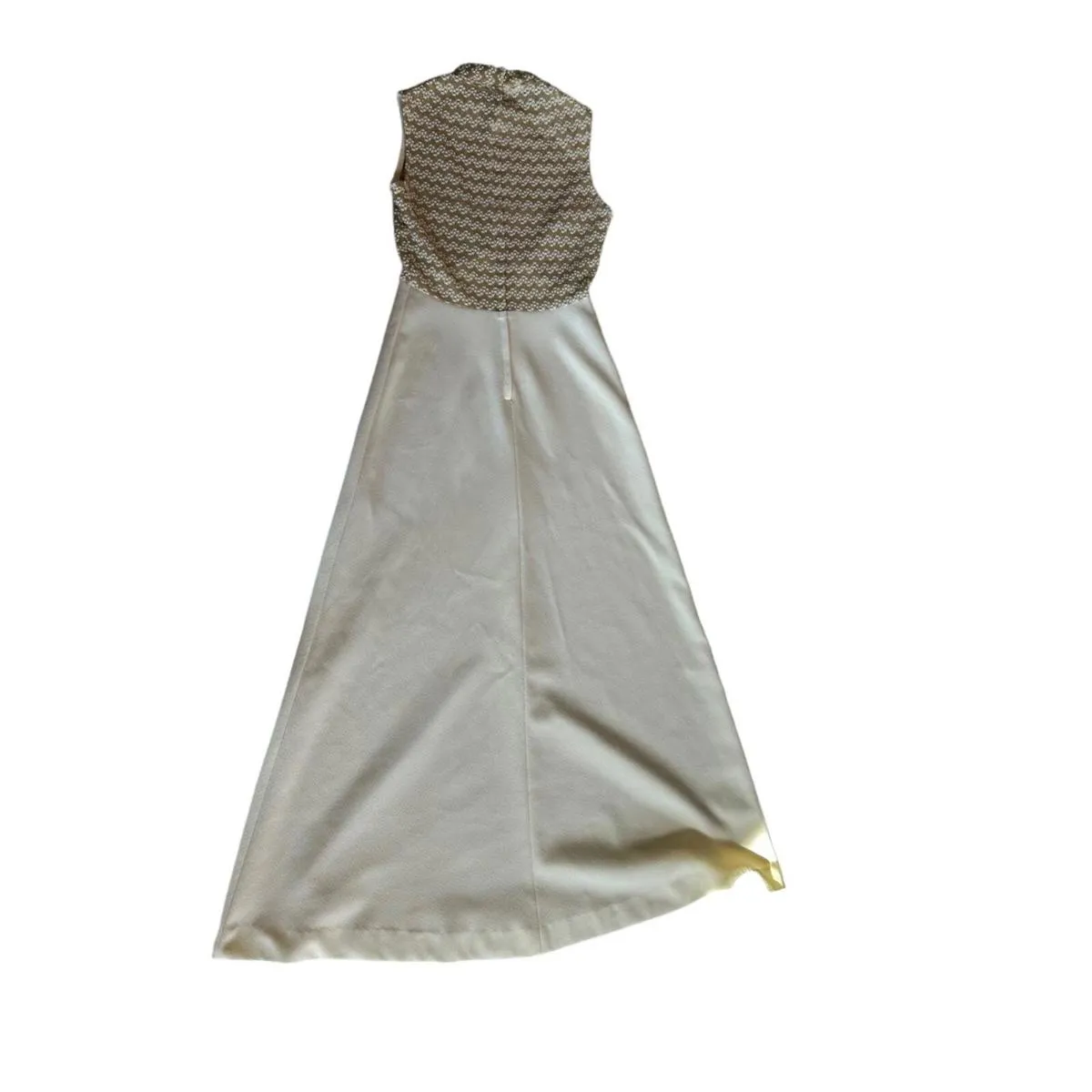 Vintage Formal Floor Length Montgomery Ward Dress Gold toned Trim Pockets Jacket - Image 11