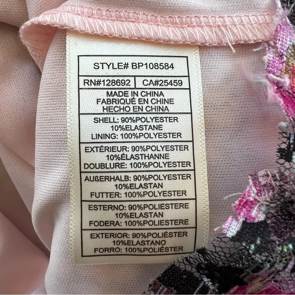 Steve Madden Sache Dress Midi XS Ine Shoulder Floral Lace Bodycon NWT Cocktail - Image 14