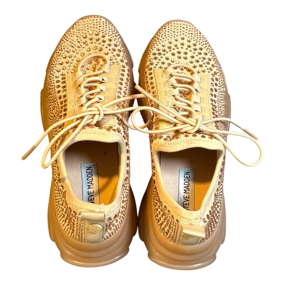 Steve‎ Madden Motivated Rhinestone Embellished Sneakers Blush Women Size 8.5M - Image 6