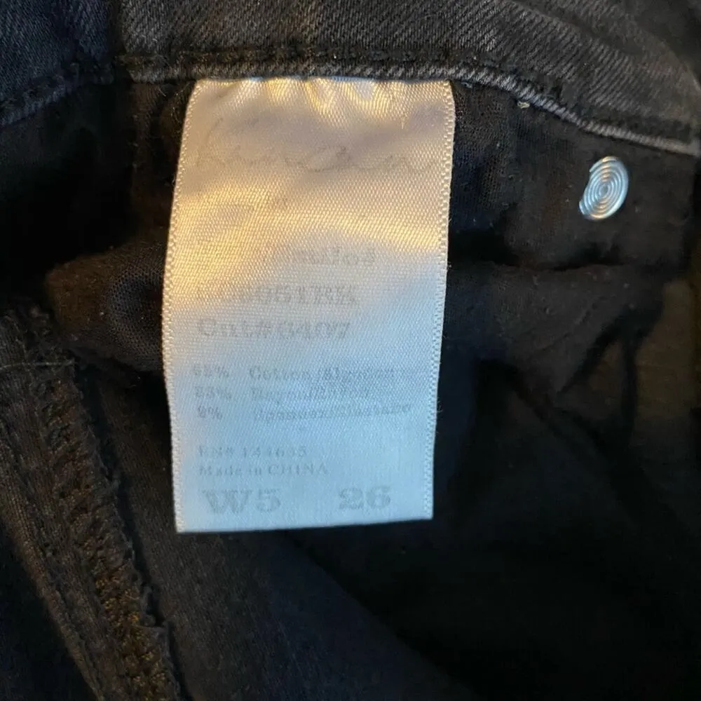 Kancan Black Frayed‎ Skinny Jeans with Zipper Detail at Ankle Size 26 Cut 6407 - Image 6