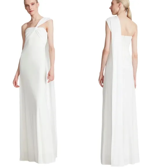 Halston Heritage Halston Blain Jersey Twist Gown White Size 8 NWT - Image 2
