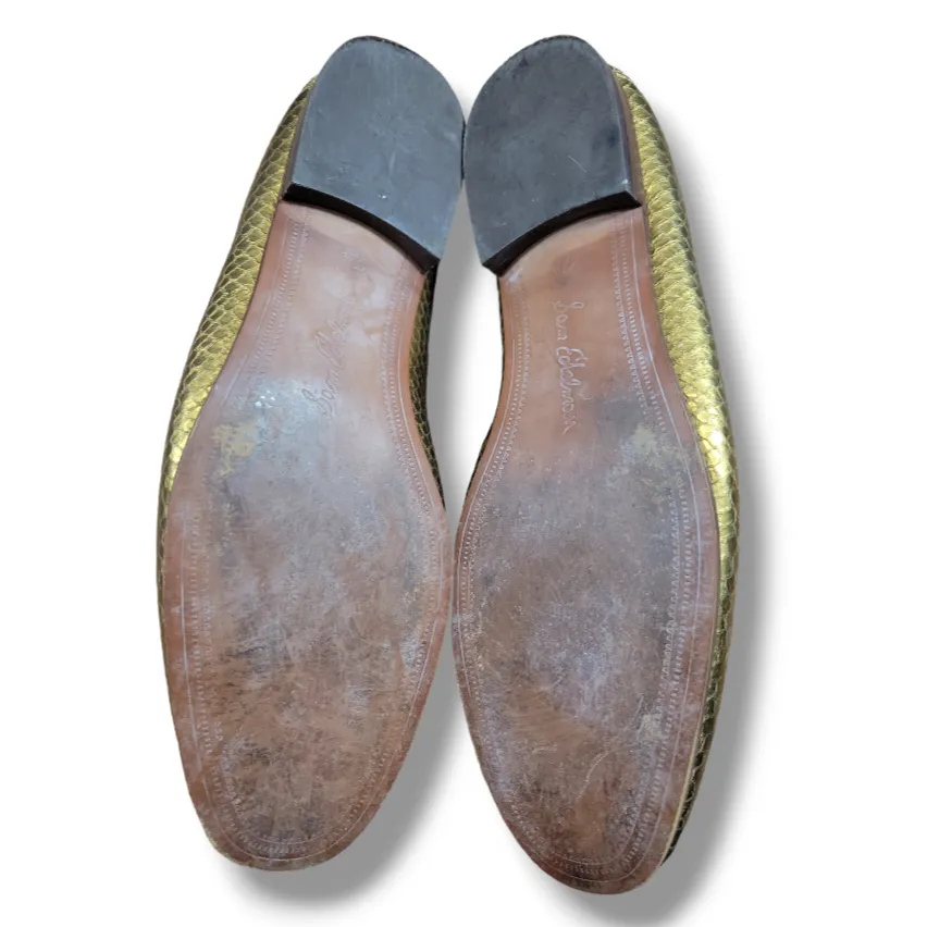 Sam Edelman Shoes Size 7.5 M Sam Edelman Loraine Loafer Leather Gold  Snakeskin Print - Image 9