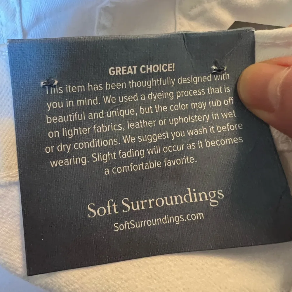 SOFT SURROUNDINGS Ultimate High Rise Lace Hem Slim Crop White Jeans Pants 20W - Image 5