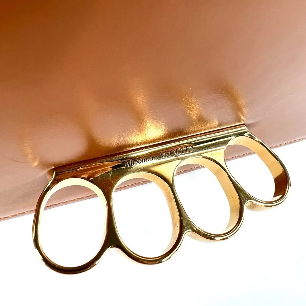 Alexander McQueen Four Ring Clutch Detachable Knuckle Ring Strap Shoulder Bag - Image 9