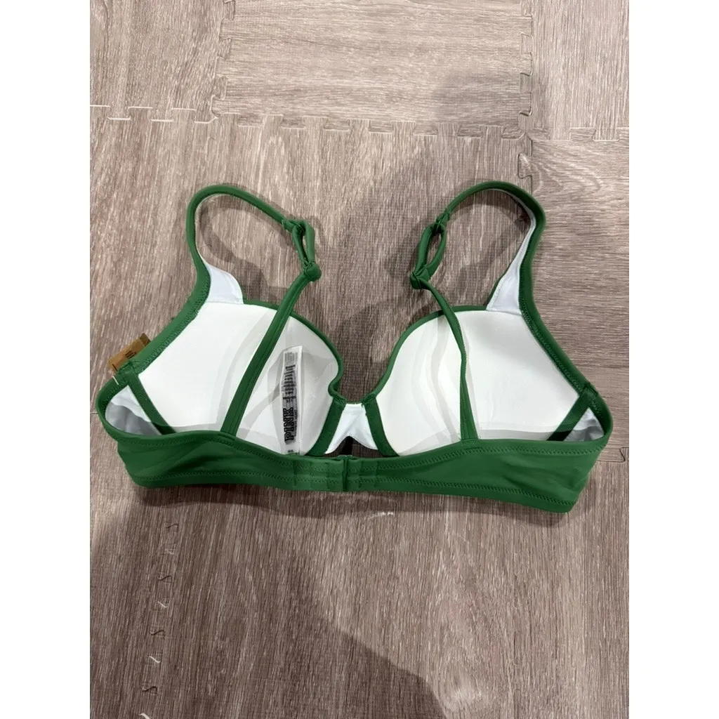 NWT PINK Victoria's Secret Bikini Swim Top Womens Large Green Underwire Solid - Image 4