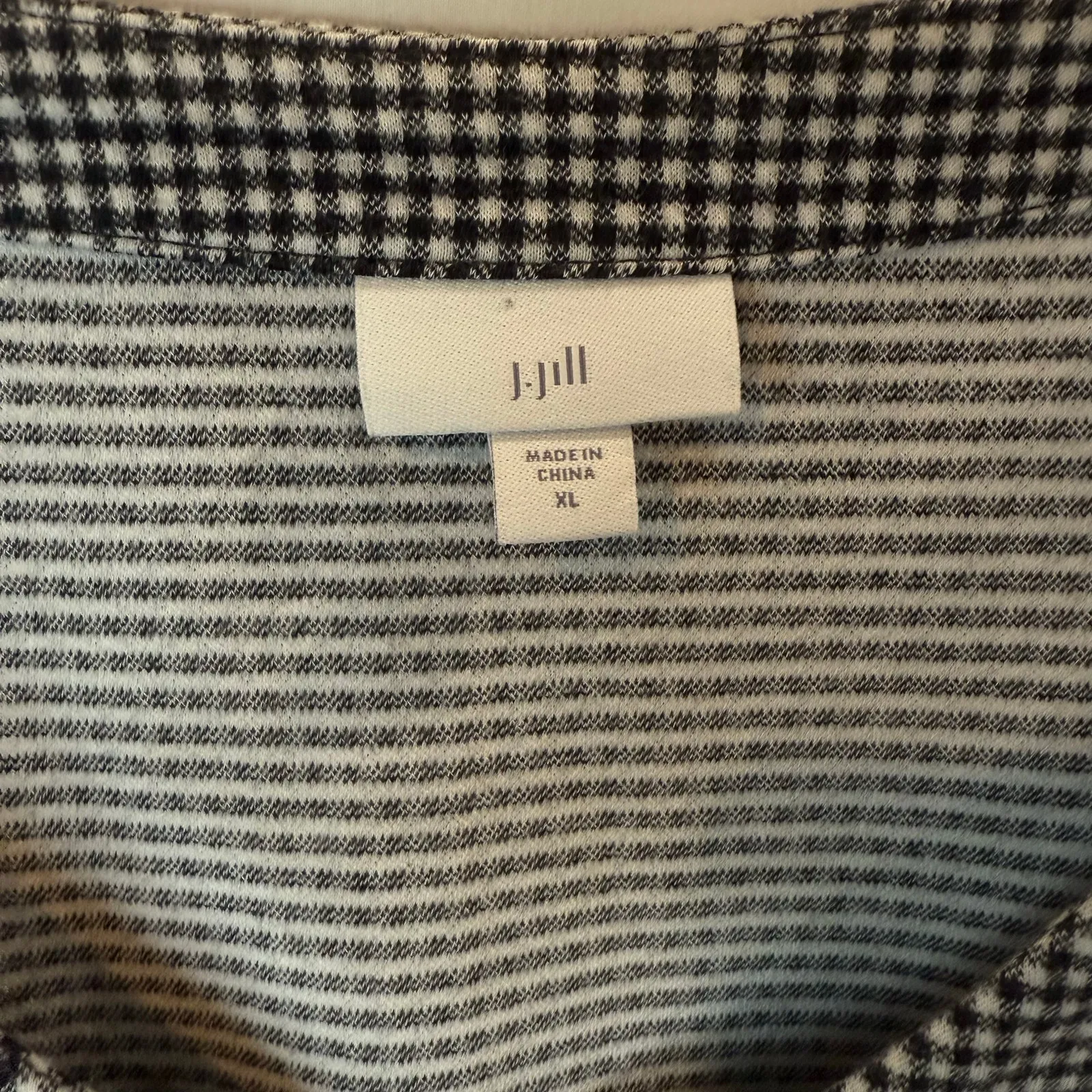 J. Jill Women's jersey dress Dress Pockets XLarge Black & White gingham - Image 3